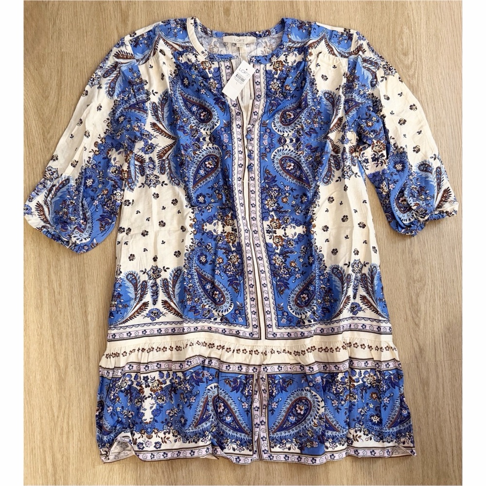 ๐ NWT LOFT Bandana Print Mini Flounce Dress - Picture 4 of 10